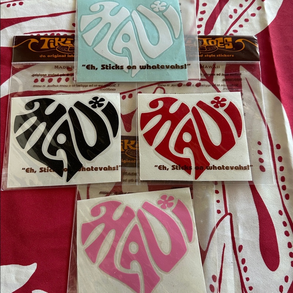 590. MAUI Flower Vinyl Stickers MADE IN HAWAII NEW